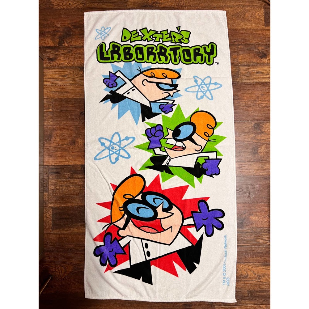 Vintage Nostalgic Y2K Dexter's Lab Towel - Cartoon Network 2002 - Like New!